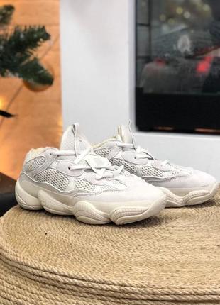 Adidas yeezy boost 500 beige зимние кроссовки в бежевом цвете2 фото