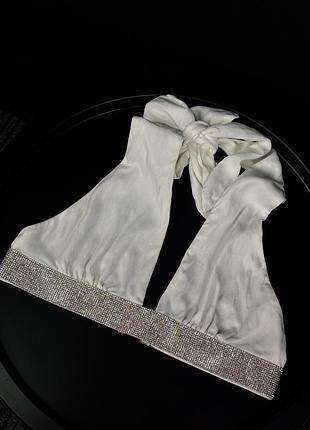 Жіночий топ - халтер із завʼязками на шиї zara. оригінал .