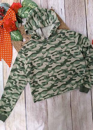 Теплое укороченное худи свитшот для девочки