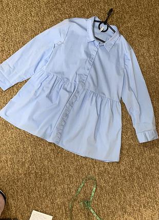 Блакитна подовжена сорочка в розмірі xl