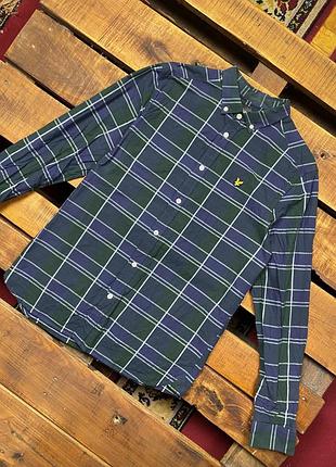 Чоловіча бавовняна сорочка в карту lyle&amp;scott (лилі та скотт мррр ідеал оригінал різнобарвна)