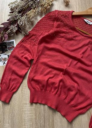 Тепла нарядна блузка кофтинка з мережива + кольє