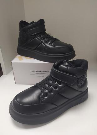 Демисезонные высокие кроссовки, хайтопы на флисе 31-38р.