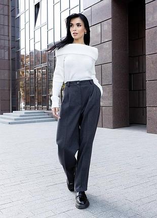 Накладной платеж ❤ 50% шерсть теплые брюки на высокой посадке