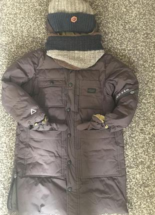 Пуховик- пальто  zara для хлопчика + головний набір