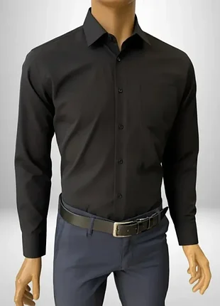 Сорочка класична чоловіча zermon чорна артикул: sor0028