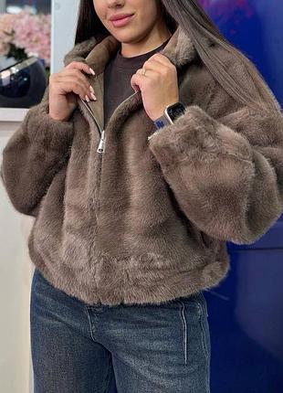 Жіноча двостороння шуба дублянка