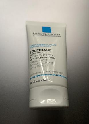 Очищувальний крем-гель la roche-posay toleriane для чутливої шкіри зменшення відчуття дискомфорту та сухості 50 мл