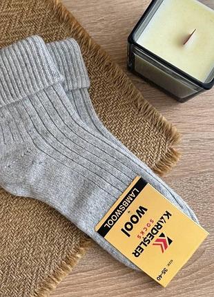 Женские шерстяные зимние высокие носки с отворотом в рубчик кардешлер. туречевая 35-40р.