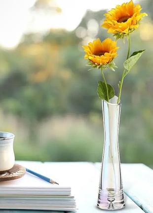 Прозора скляна циліндрична ваза 20см