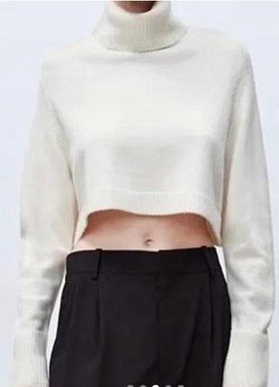 Белый укороченный гольф zara 2