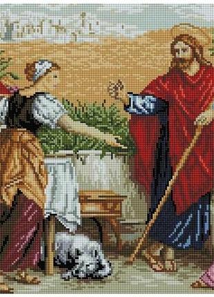 Алмазная мозаика colorart 40х70 икона иисус у марты и марии ss808