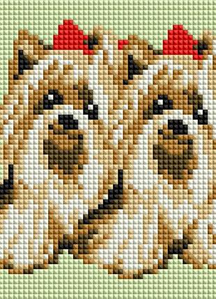 Алмазная мозаика для детей colorart 15х15 две собачки pp1101