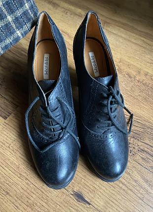 Натуральні шкіряні туфлі ботильйони оксфорди