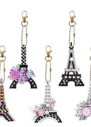 Набір брелоків для алмазної мозаїки colorart ейфелева вежа 5 шт br34