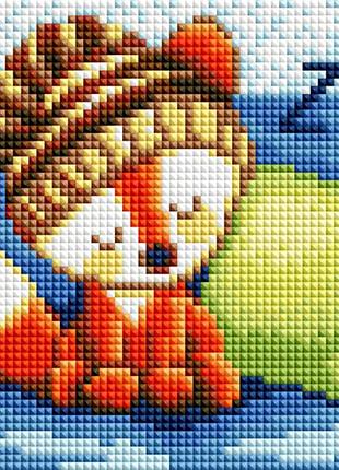 Алмазная мозаика для детей colorart 15х15 сонная лисичка pp1102