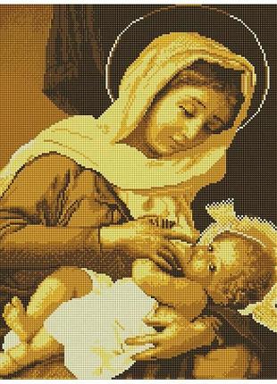 Набор алмазной мозаики colorart 40х50 икона кормилица монохром золотая sp069