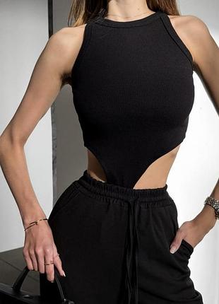 Топ міні в рубчик зі штрипками