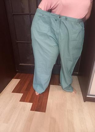 Новые, натуральные  хлопковые женские брюки батал, 66 размер, casual comfort.