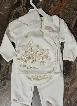 Комплект для новонароджених 0-3 міс білий, для хрестин