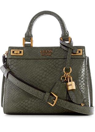 Сумка жіноча guess katey mini satchel гарного зеленого кольору