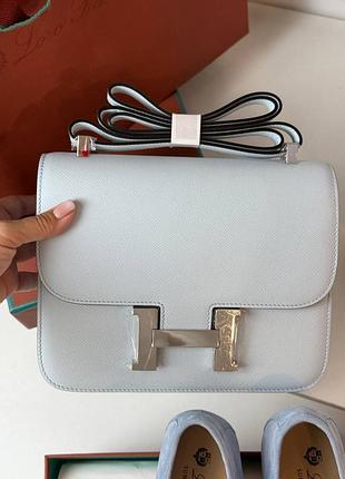 Світло блакитна сумка ермес люкс