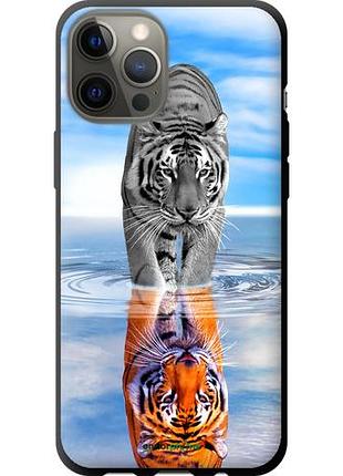 Чехол tpu на iphone 12 pro max тигр