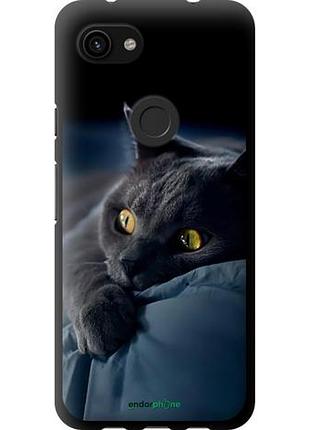 Чехол tpu на google pixel 3a димчастий кіт