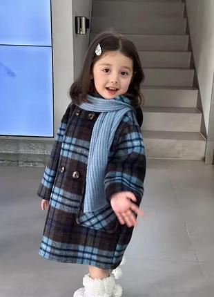 Пальто кашемировое на девочку с капюшоном осенняя плащанка