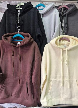 Худи утепленное плюшем оверсайз