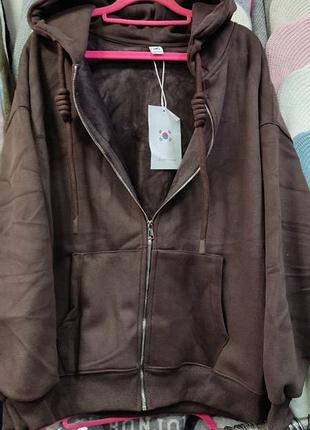 Зип - худи утепленное плюшем оверсайз 🔥