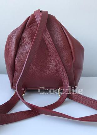 Сумка-рюкзак 29544 /италия/ натуральная кожа темно-красный5 фото