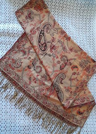 Шарф, палантин в коричнево - бордовых тонах от бренда butef