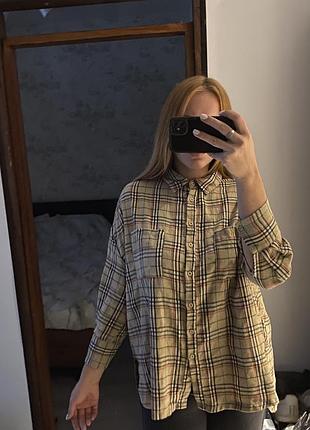 Розмір: універсальний (підійде на s-xl) 🎨 колір: бежевий у клітинку 🧵 матеріал: м’яка бавовняна тканина (приємна до тіла) 💎 стан: відмінний