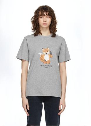 Maison kitsune футболка бавовняна розмір м сіра