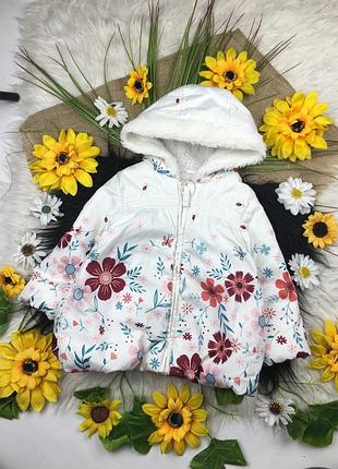 Біла тепла куртка на 9-12 міс