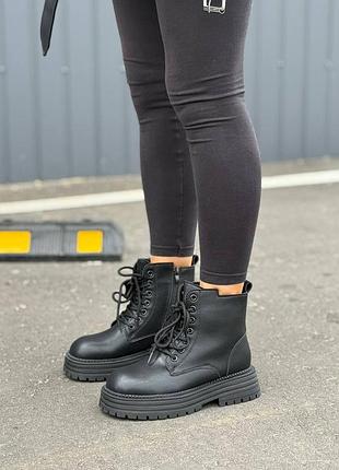 Натуральная кожа мех!!️ женские ботинки высокие берцы