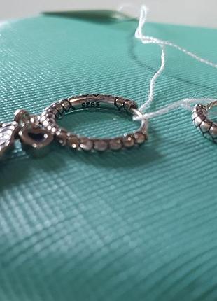 Серебряные серьги крылья проба 925 4