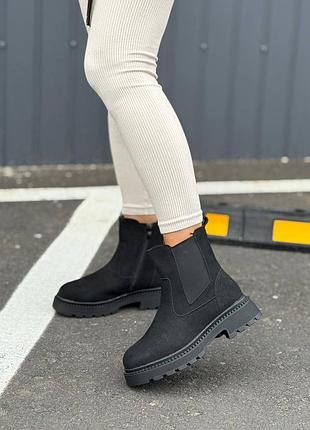 Черевики натуральна замша хутро зима