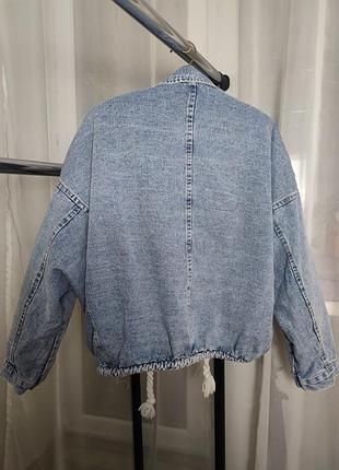 Джинсова куртка, куртка джинс oversized на теплій підкладці 4