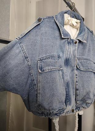 Джинсова куртка, куртка джинс oversized на теплій підкладці 3