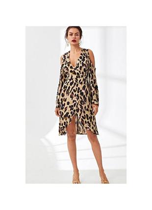 Стильное модное актуальное трендовое платье леопардовый принт