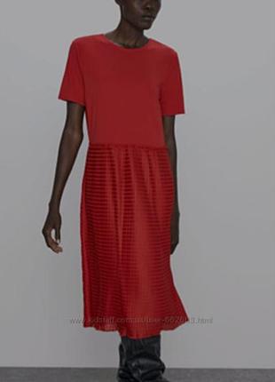 Платье красное zara