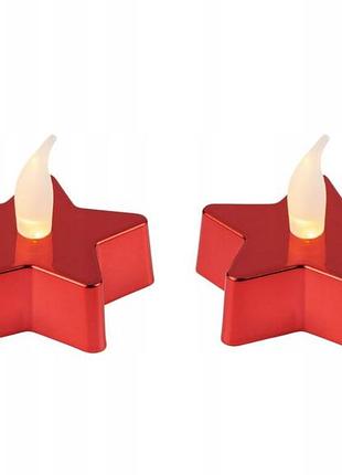 Led свічки livarno home (2 шт., червоні, у формі зірки)