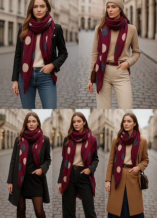 100% шерсть люкс бренд теплый фирменный шерстяной шарф палантин