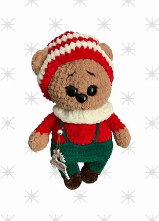 Плюшевый рождественский мишка, мягкая игрушка для подарка