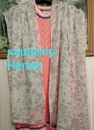 Пашмина палантин  exclusive cashmere nepal 100% кашемір принт