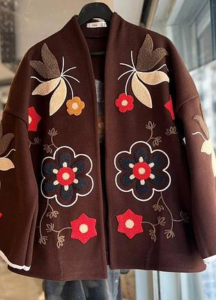 Піджак жіночий вишитий, жакет кашеміровий