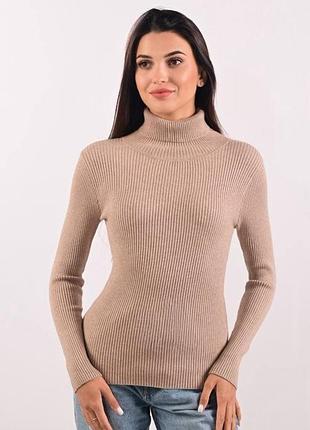 Бежевый базовый гольф в рубчик 3