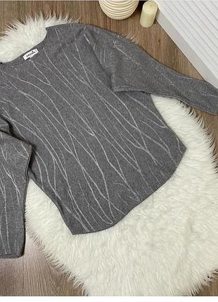 Кофта летюча миш светр сірий жіночий пуловер реглан